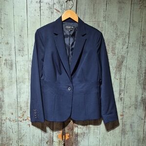 Jones New York Dark Navy Single-Button Tailored Blazer